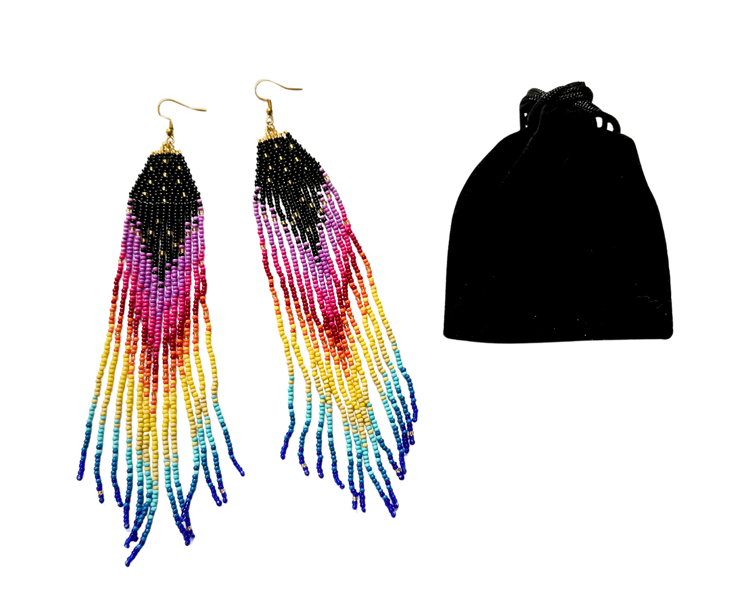 BOHEMIAN CHIC Long Drop Dangle Seed Bead Earring's