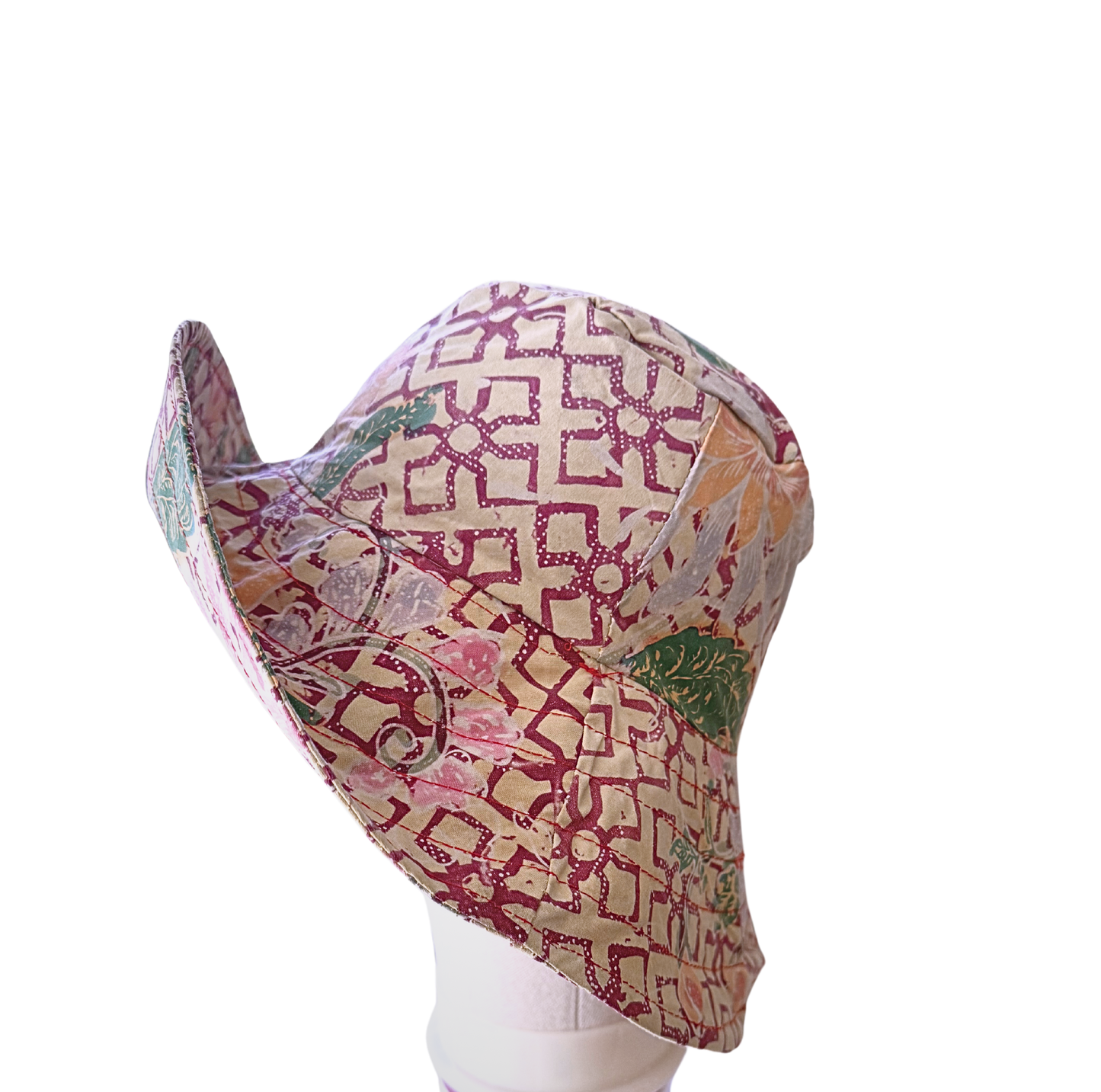 Bali Batik Patch Wide Rim Sun Hat- Reversible