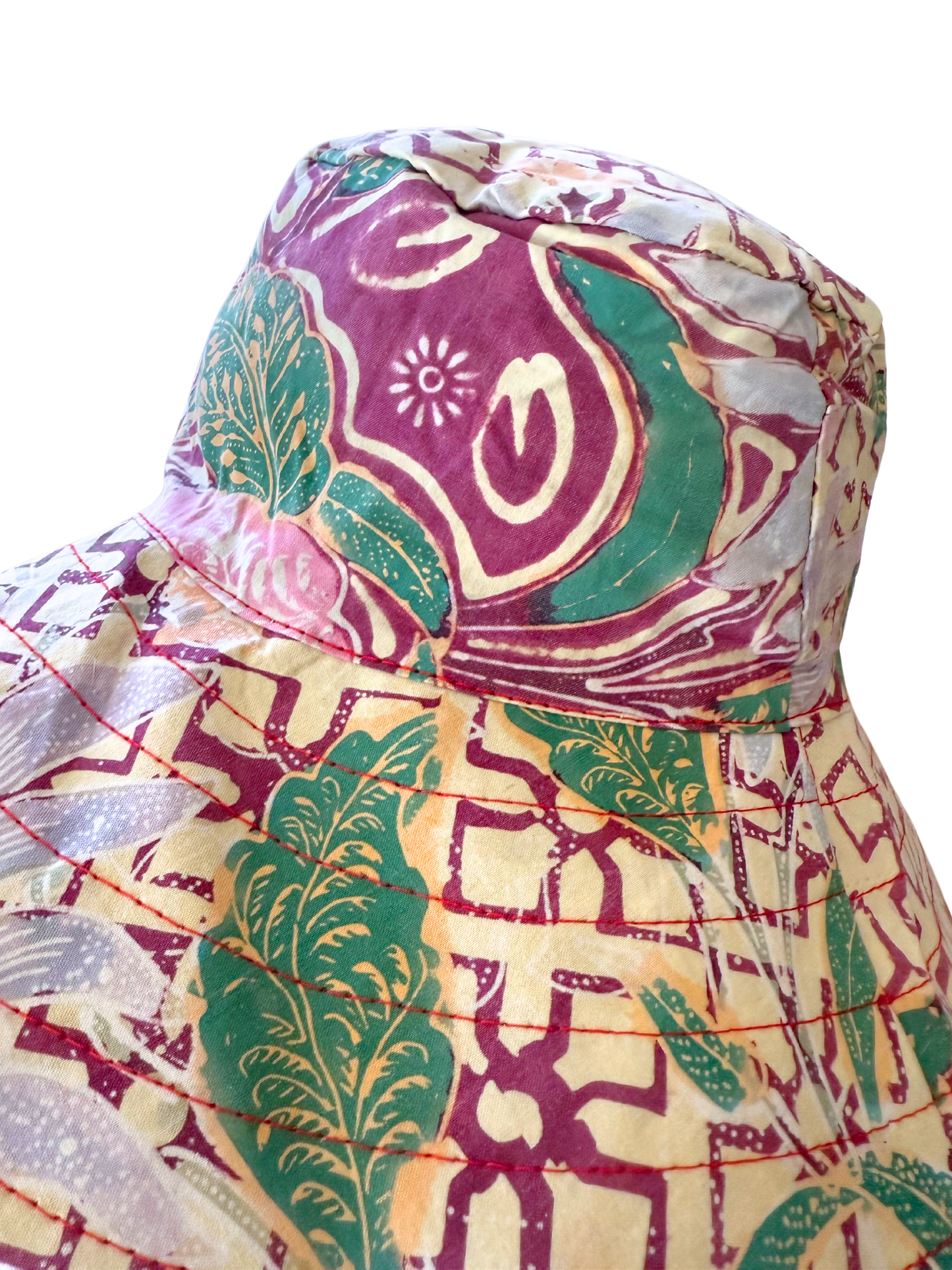 Bali Batik Patch Wide Rim Sun Hat- Reversible