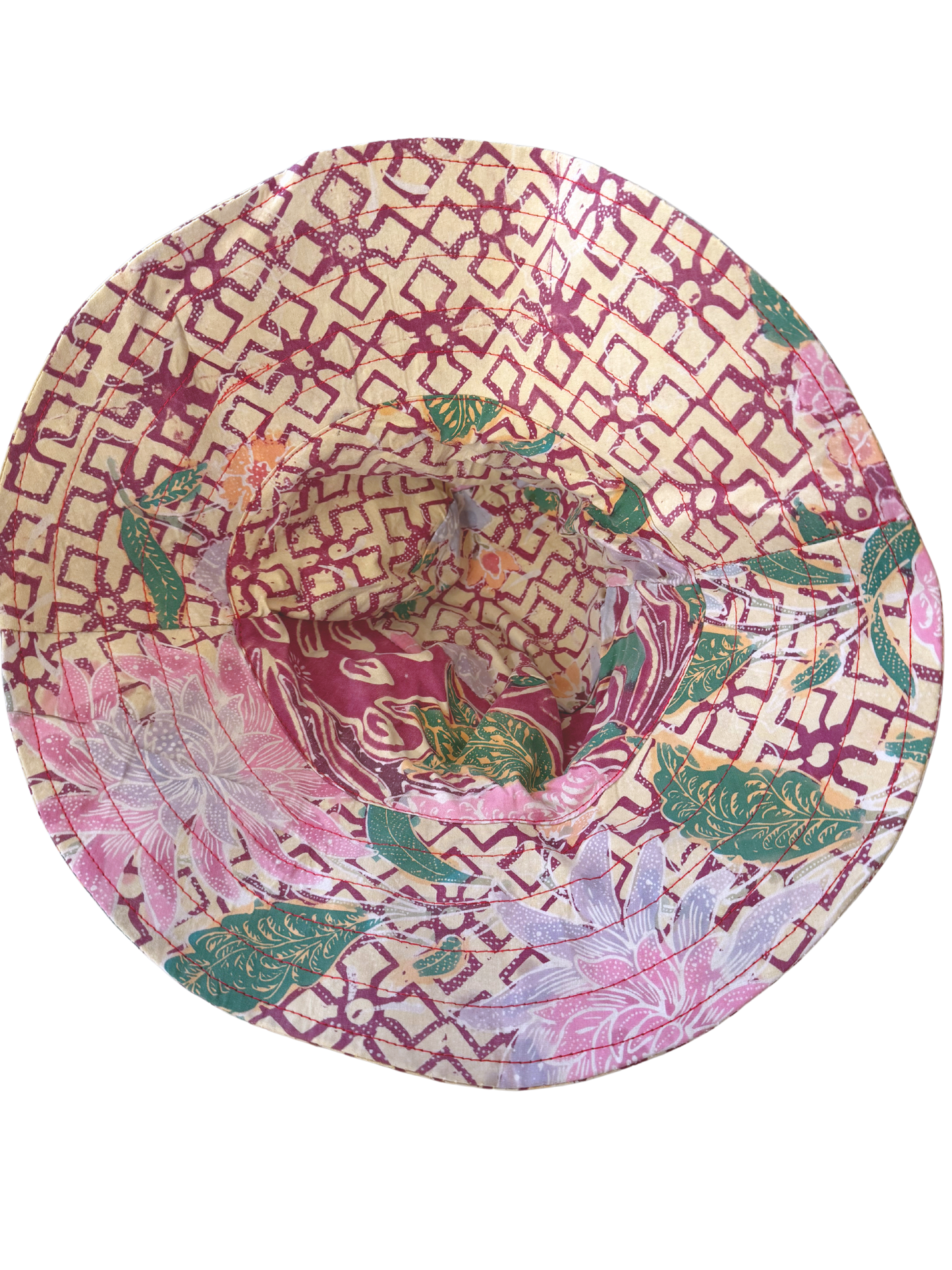 Bali Batik Patch Wide Rim Sun Hat- Reversible